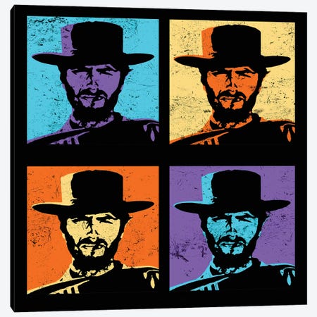 Clint Eastwood Multi Stamp Canvas Print #RAD153} by Radio Days Canvas Artwork