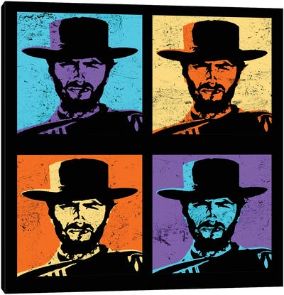 Clint Eastwood Multi Stamp Canvas Art Print - Radio Days