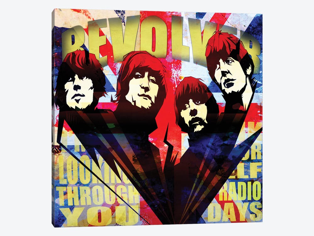 Fab 4 Chasing The Sun by Radio Days 1-piece Canvas Art