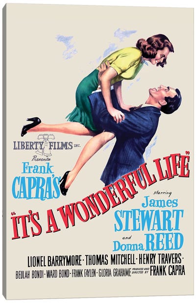 It’s A Wonderful Life Movie Poster Canvas Art Print - Romance Movie Art