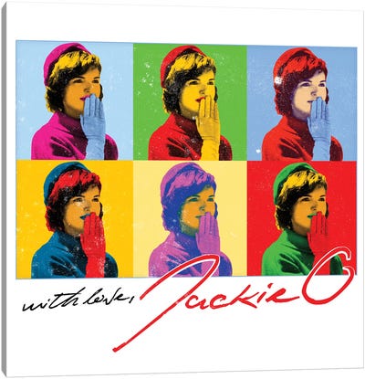 Jackie O Six Kisses Canvas Art Print - Jackie Kennedy Onasis