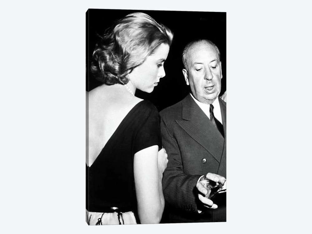 Grace Kelly Conversing With Alfred Hitchcock by Radio Days 1-piece Canvas Art