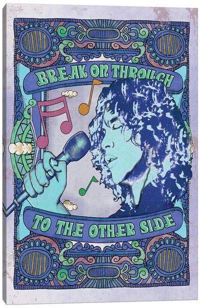 Jim Morrison Break On Through Blue Canvas Art Print - Psychedelic & Trippy Art