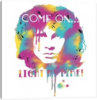 Jim Morrison Light My Fire Watercolor Canvas Art Print - Radio Days