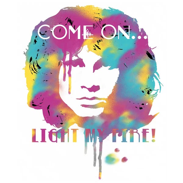 Radio Days: Jim Morrison Light My Fire Watercolor by Radio Days