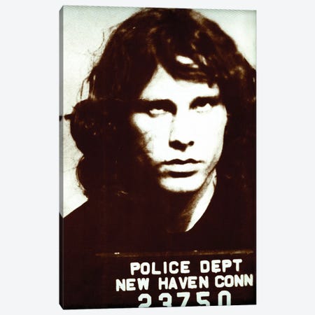 Jim Morrison Mug Shot II Canvas Print #RAD163} by Radio Days Canvas Art Print