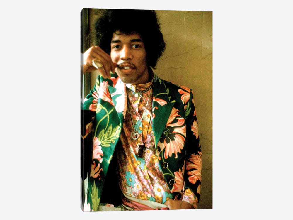 Jimi Hendrix Colored Floral Jacket I by Radio Days 1-piece Canvas Art
