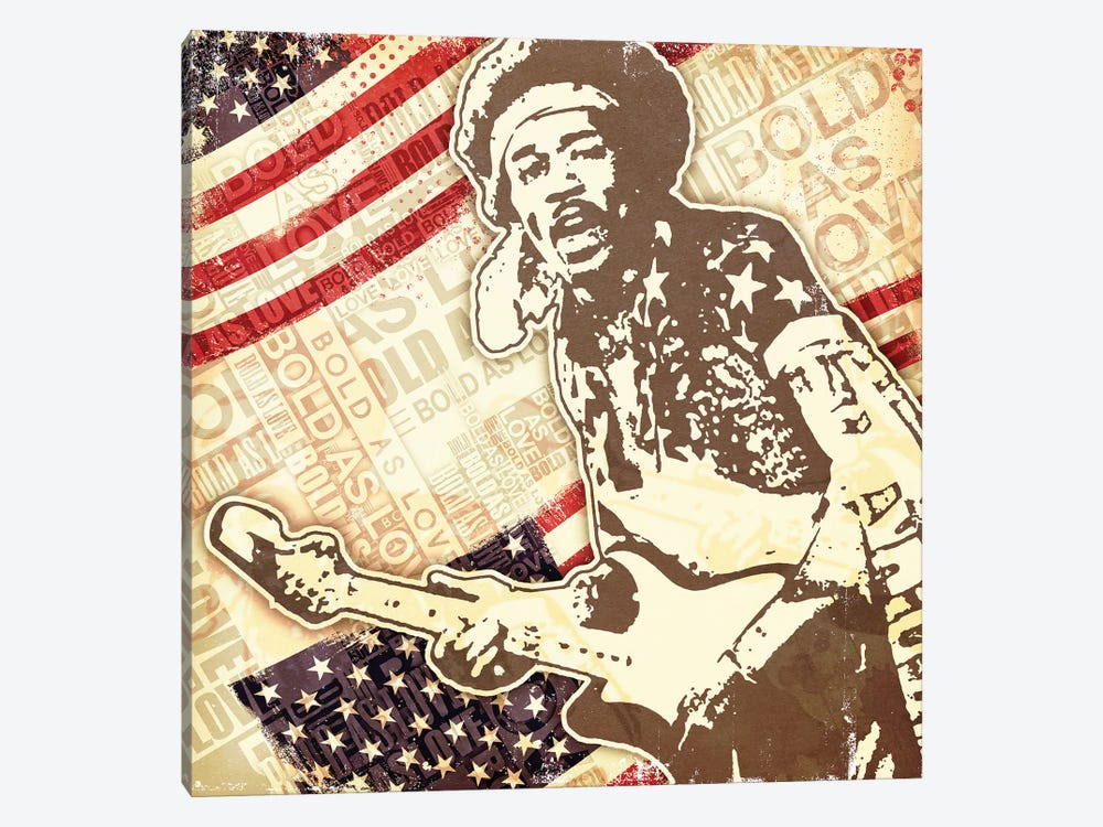 Jimi Hendrix USA Bold As Love by Radio Days 1-piece Canvas Print