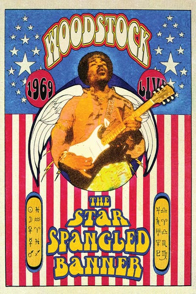 Jimi Hendrix Woodstock Star-Spangled Banne - Canvas Print | Radio Days