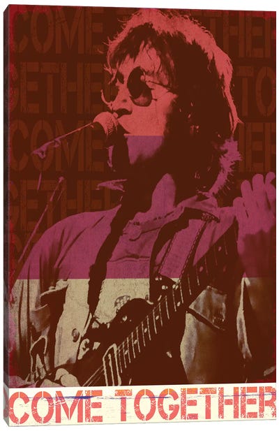 John Lennon Rocker Red Canvas Art Print - Pantone 2023 Viva Magenta