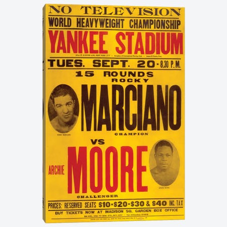 Marciano VS Moore Canvas Print #RAD171} by Radio Days Canvas Wall Art