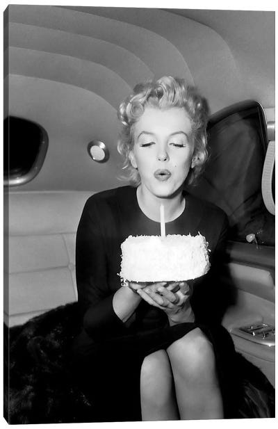Marilyn Monroe Birthday Party In Car Canvas Art Print - Model & Fashion Icon Art