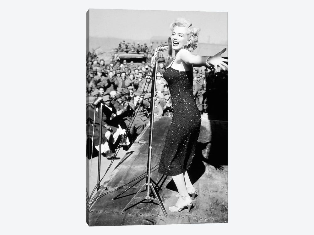 Marilyn Monroe Black And White Crowd Stopper 3 by Radio Days 1-piece Canvas Art