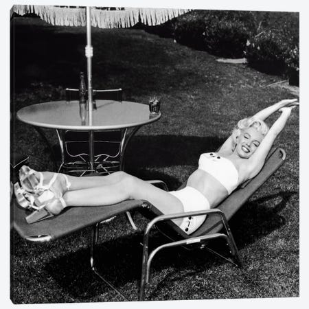 Marilyn Monroe Lawn Chair Canvas Print #RAD177} by Radio Days Art Print