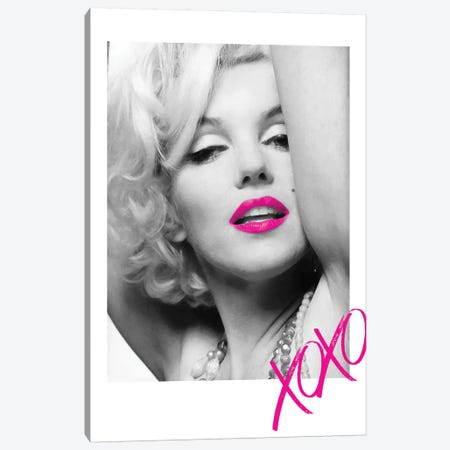 Marilyn Monroe Pink XOXO Canvas Print #RAD178} by Radio Days Canvas Wall Art