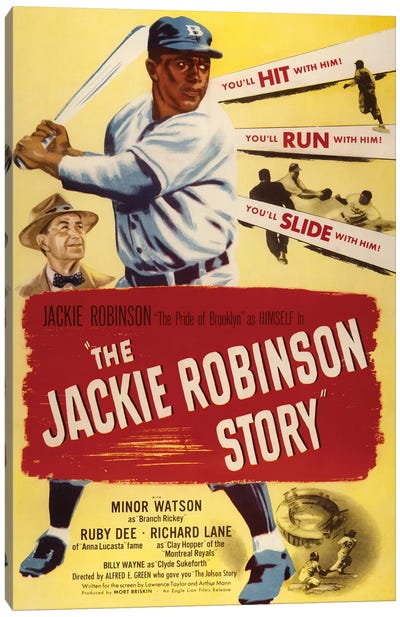 The Jackie Robinson Story Canvas Art Print - Baseball Art