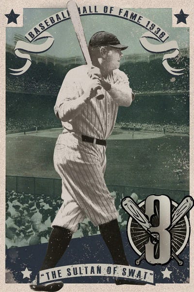 Vintage Movie Posters: BR Baseball Card by Radio Days