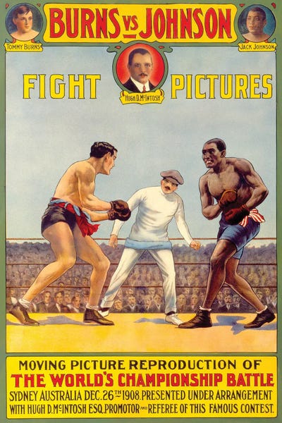 Burns VS Johnson by Radio Days framed canvas print