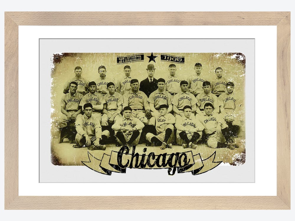 WRAPPED CANVAS 1911 Chicago CUBS Print Vintage Baseball 
