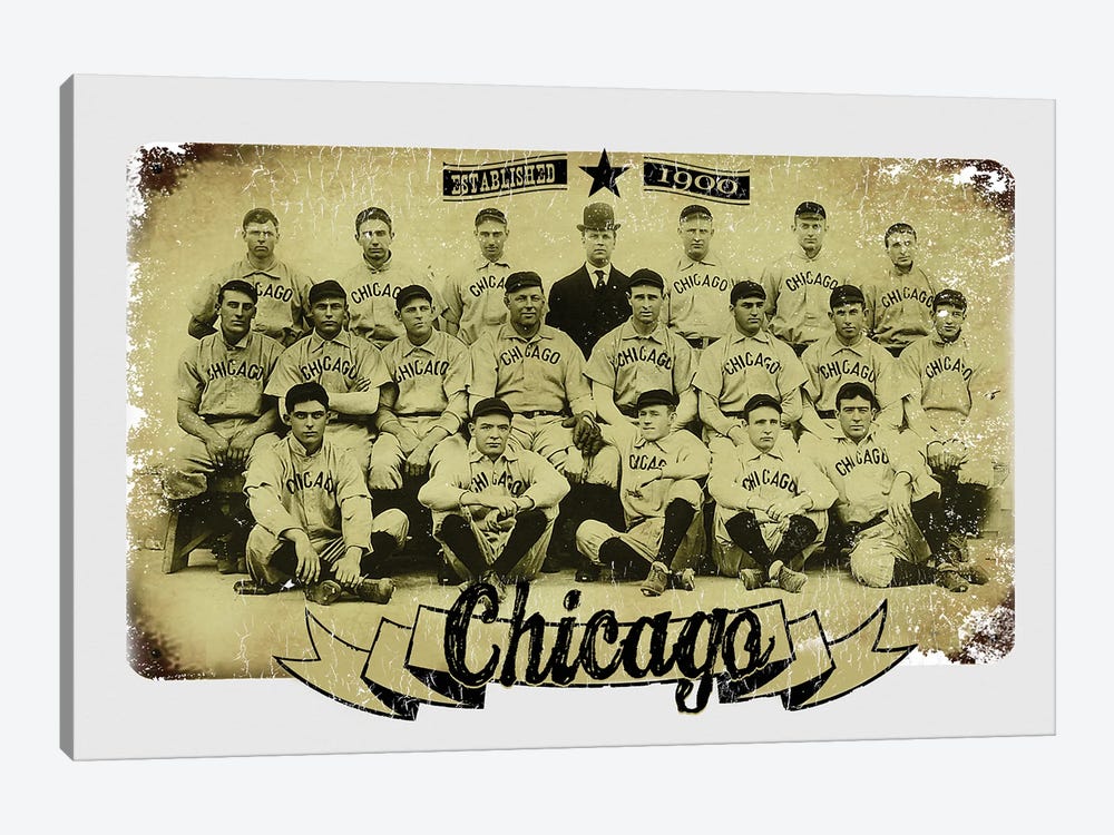 Chicago Cubs Group by Radio Days 1-piece Canvas Artwork