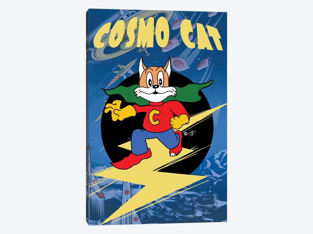 Cosmo Cat Lightning Bolt by Radio Days 1-piece Art Print