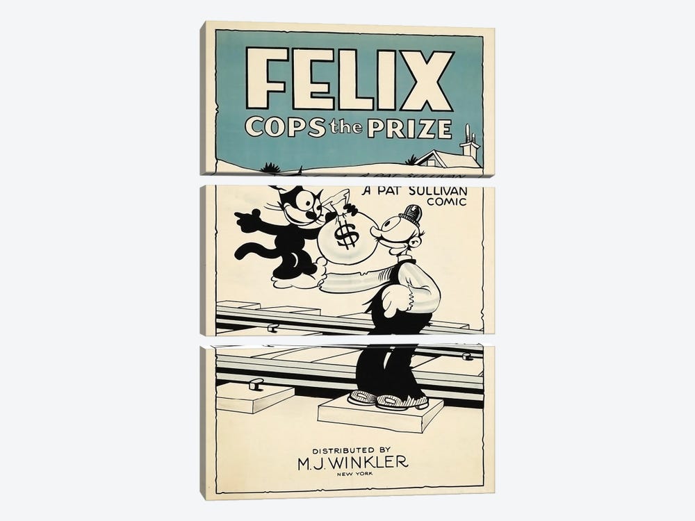 Felix Cops The Prize by Radio Days 3-piece Canvas Print