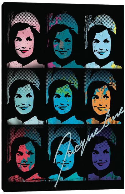 Jacqueline Kennedy Onassis Pop Art Collage Canvas Art Print - Jackie Kennedy Onasis