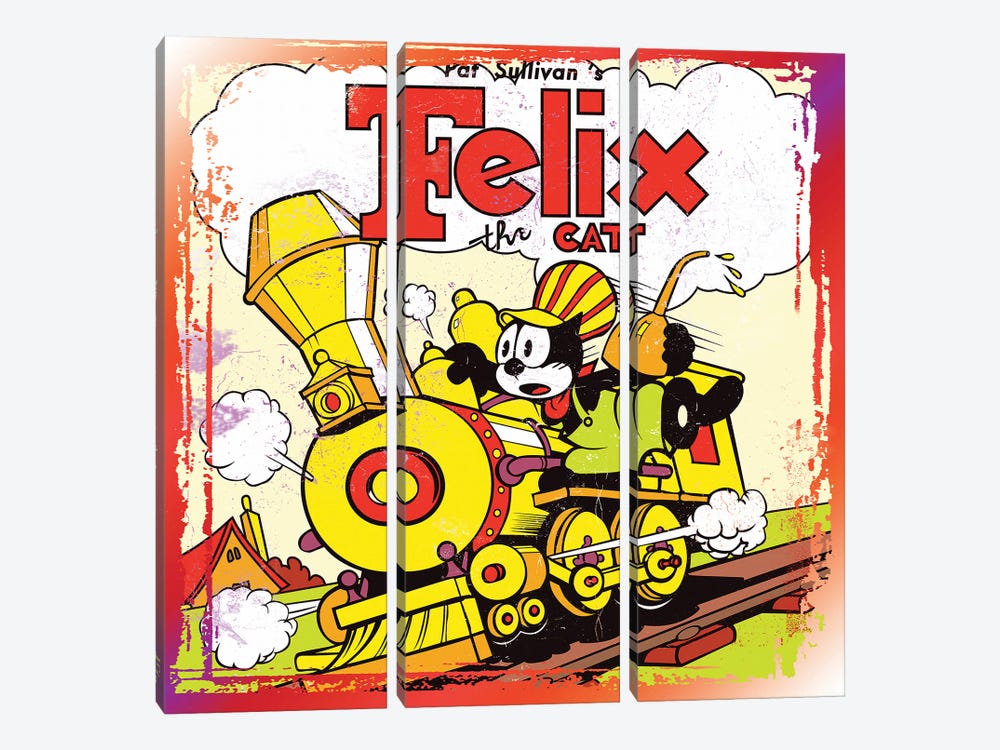 Felix Train II by Radio Days 3-piece Canvas Art Print
