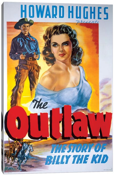 The Outlaw Film Poster Canvas Art Print - Vintage & Retro Art