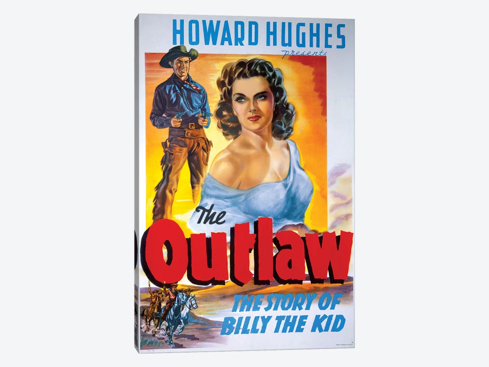 The Outlaw Film Poster by Radio Days 1-piece Canvas Wall Art