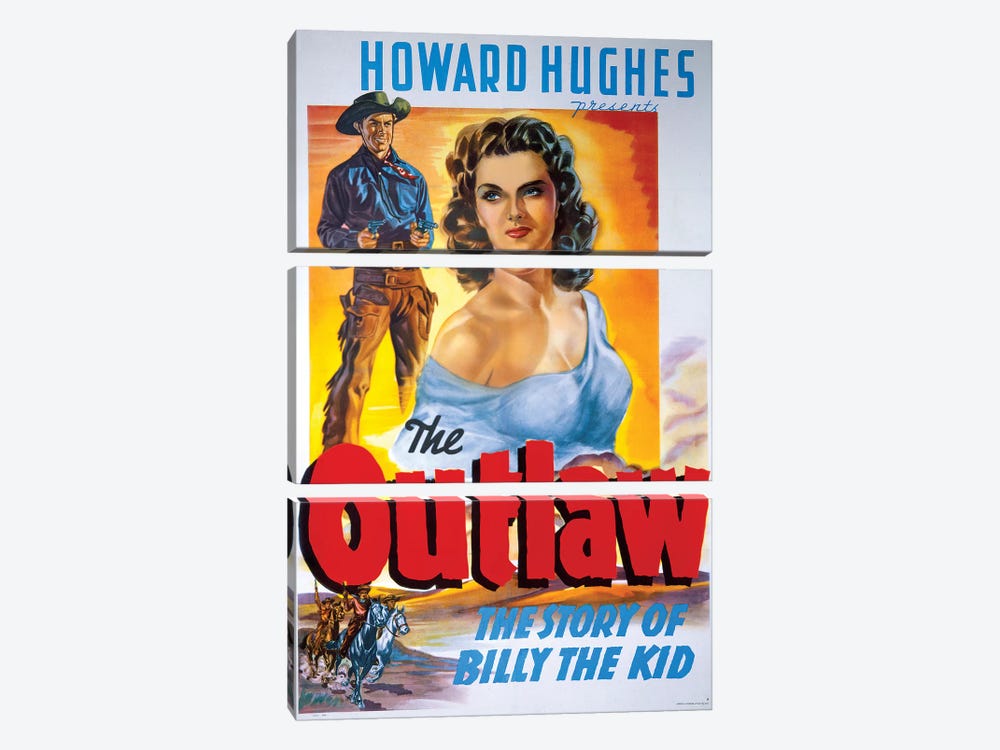 The Outlaw Film Poster by Radio Days 3-piece Canvas Artwork