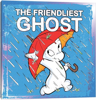 Friendliest Ghost In The Rain Canvas Art Print - Radio Days