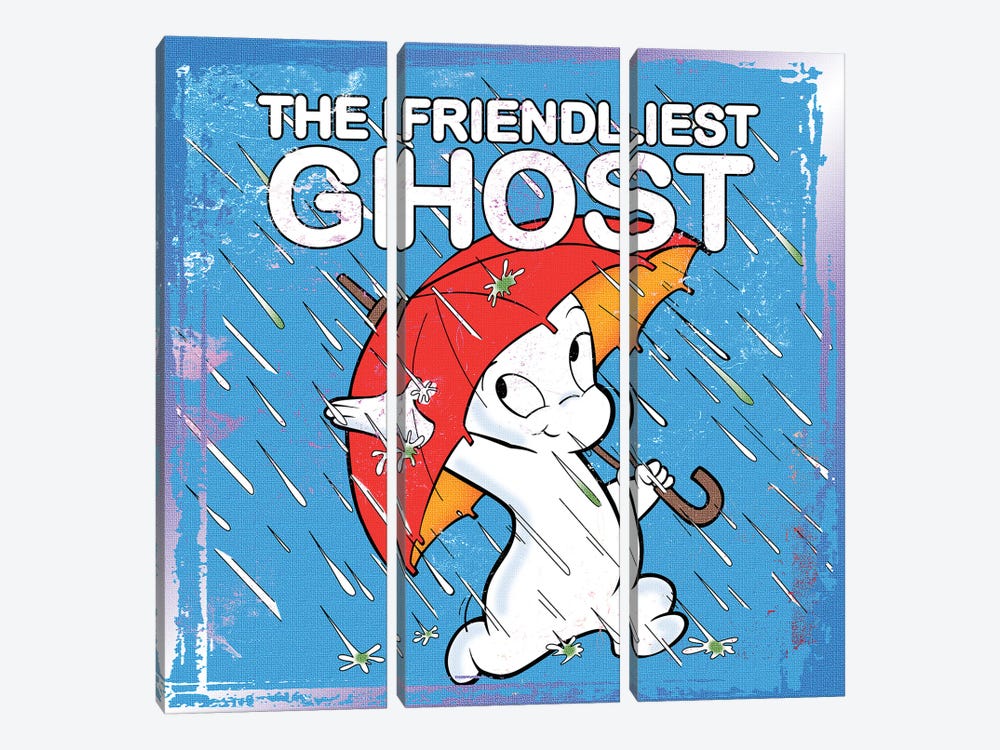 Friendliest Ghost In The Rain by Radio Days 3-piece Canvas Artwork