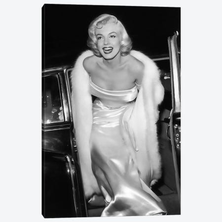 Marilyn Monroe Stepping Out Of Limousine Canvas Print #RAD25} by Radio Days Canvas Print
