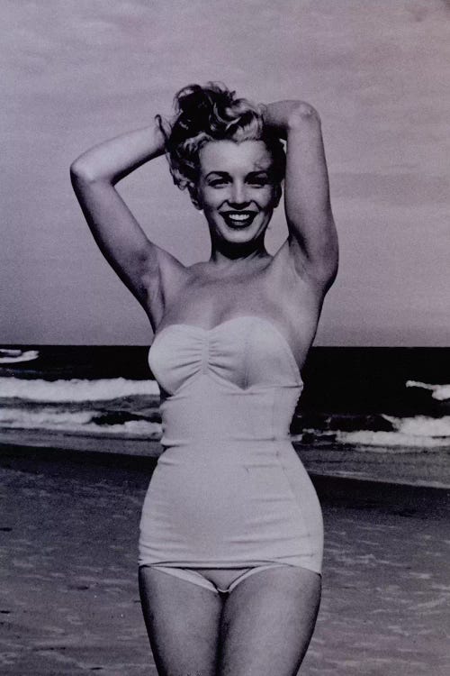 A Young Marilyn Monroe At The Beach