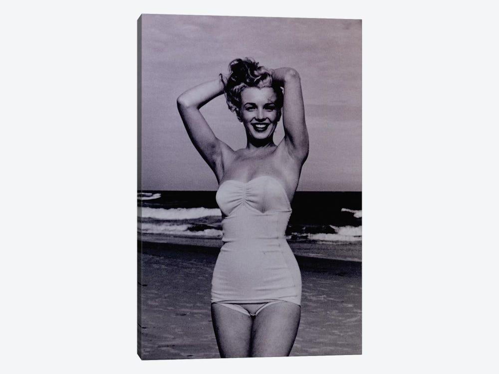 A Young Marilyn Monroe At The Beach by Radio Days 1-piece Canvas Artwork
