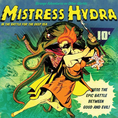 Miss Hydra by Radio Days metal wall art