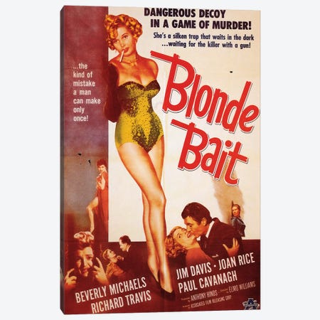 Blonde Bait Film Poster Canvas Print #RAD2} by Radio Days Canvas Artwork