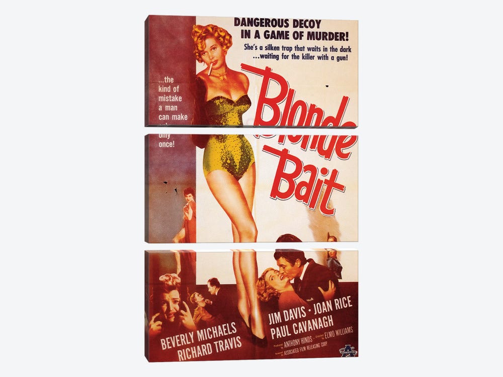 Blonde Bait Film Poster by Radio Days 3-piece Canvas Wall Art