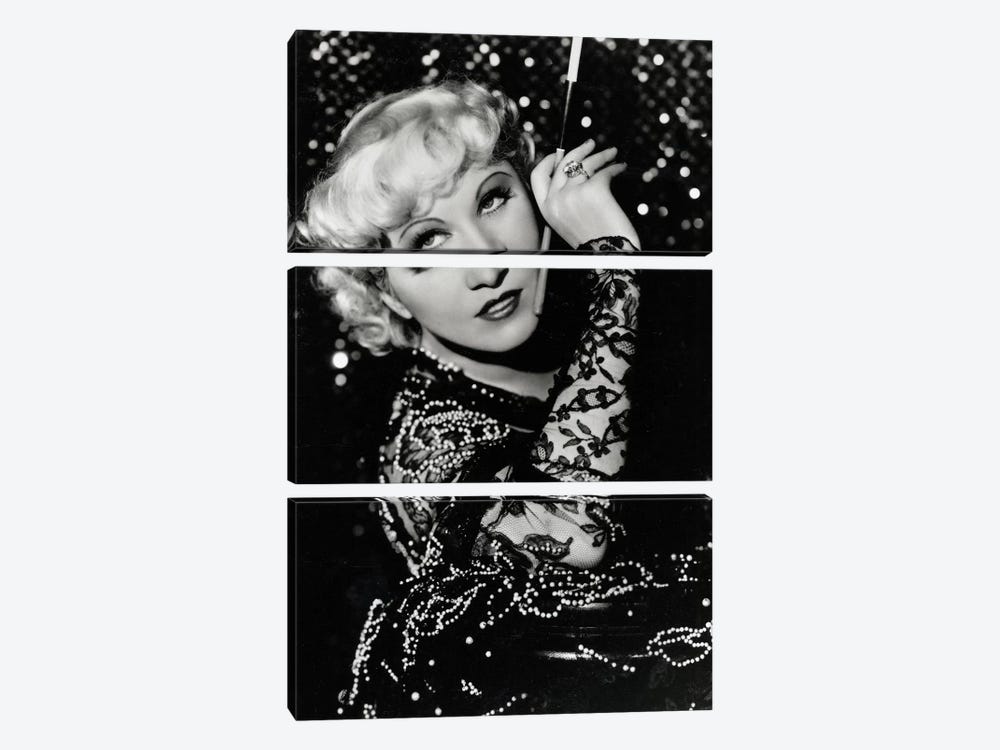 Mae West Over The Shoulder Pose by Radio Days 3-piece Canvas Art Print