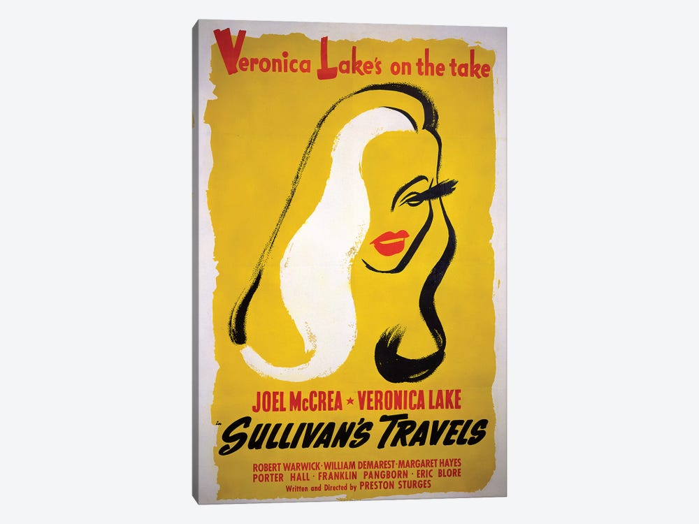 Sullivan's Travels Film Poster by Radio Days 1-piece Canvas Wall Art