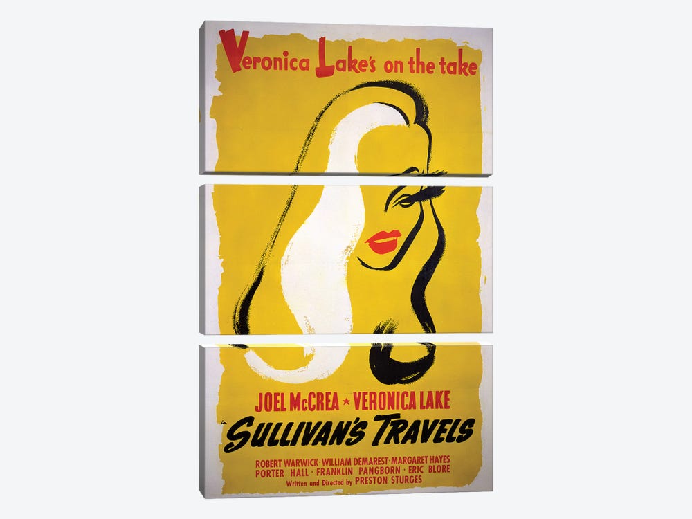 Sullivan's Travels Film Poster by Radio Days 3-piece Canvas Artwork