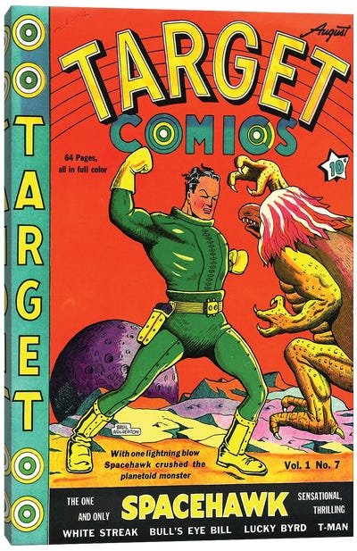 Target 7 Aug Canvas Art Print - Comic Book Art