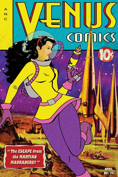 Venus Comics XXXV by Radio Days framed wall art
