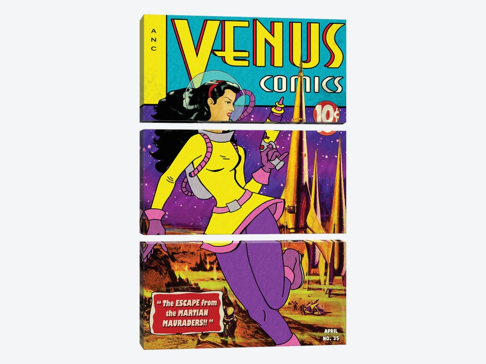 Venus Comics XXXV by Radio Days 3-piece Canvas Art Print