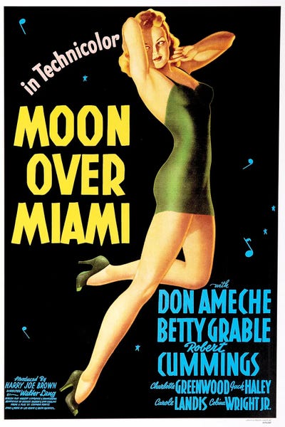 Vintage Movie Posters: Moon Over Miami by Radio Days