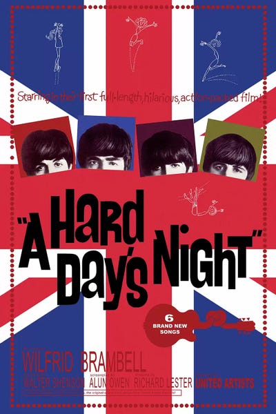 Radio Days: A Hard Day's Night Film Poster (Union Jack Background) by Radio Days