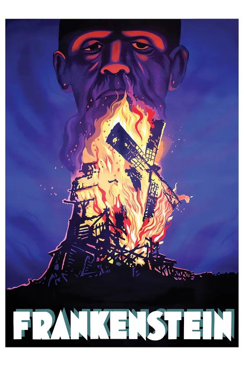 Frankenstein Burning Windmill by Radio Days wall art
