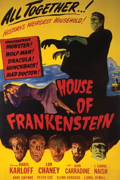 Vintage Movie Posters: House Of Frankenstein by Radio Days