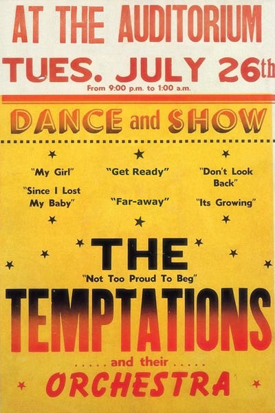 Vintage & Retro Bedroom: The Tempatations Dance And Show by Radio Days